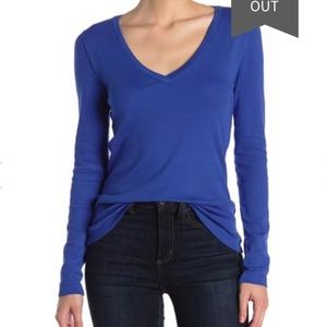 J CREW “Perfect Fit” V-Neck Top Royal Blue / M